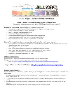 STEAM Project Criteria &ndash; Middle School Level