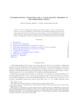 SUB-RIEMANNIAN CURVATURE AND A GAUSS