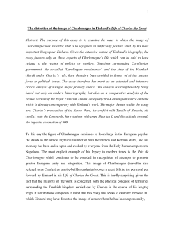The distortion of the image of Charlemagne in Einhard`s