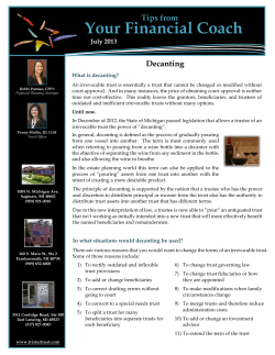 July 2013- Decanting - Tri