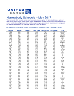 Narrowbody Schedule &ndash; May 2017
