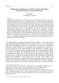PEDERASTY AND SEXUAL ACTIVITY IN OSCAR WILDE`S THE