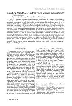 Biocultural aspects of obesity in young Mexican schoolchildren