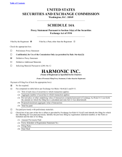 harmonic inc. - Investor Relations Solutions