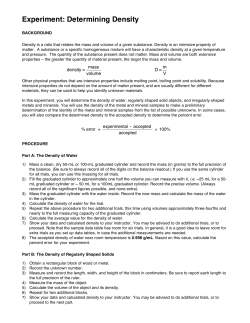 Experiment: Determining Density