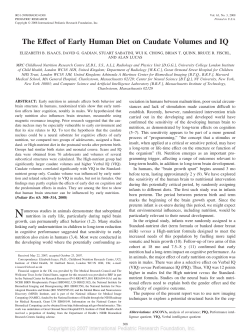The Effect of Early Human Diet on Caudate Volumes and IQ