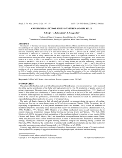 CRYOPRESERVATION OF SEMEN OF MITHUN AND SIRI BULLS P