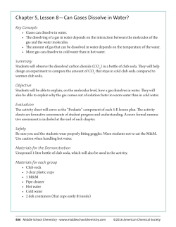 Chapter 5, Lesson 8&mdash;Can Gases Dissolve in Water?