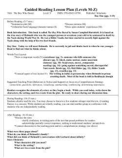 Guided Reading Lesson Plan (Levels M-Z)