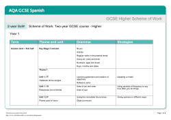 Unit 1 GCSE Higher Scheme of Work