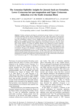 The Armenian Ophiolite: insights for Jurassic back-arc