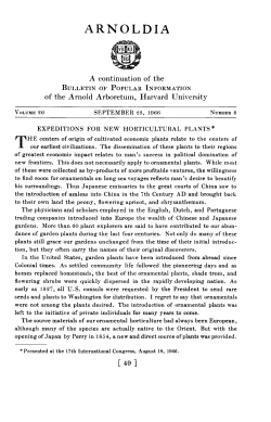 Expeditions for New Horticultural Plants - Arnoldia