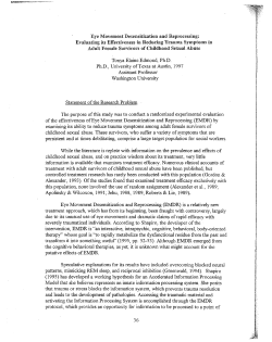 Eye Movement Desensitization and Reprocessing: Evaluating its