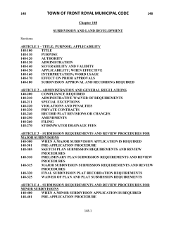 TOWN OF FRONT ROYAL MUNICIPAL CODE