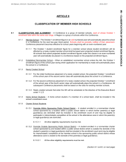 article 8 classification of member high schools