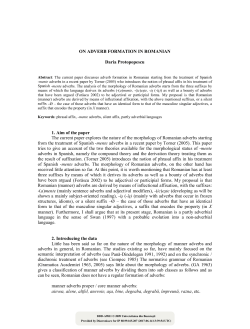 On adverb formation in Romanian