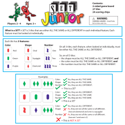 SET JR INSTRUCTIONS - ENGLISH