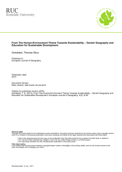 From The Human-Environment Theme Towards