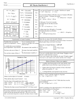 IPC Physics Final Review 1