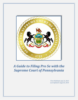 A Guide to Filing Pro Se with the Supreme Court of Pennsylvania