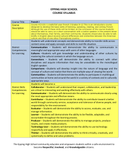 French I - Epping School District