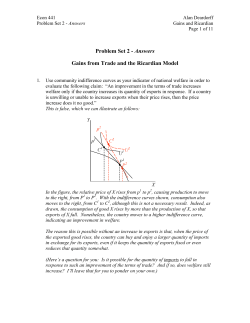 Problem Set 2 - Answers Gains from Trade and the Ricardian Model