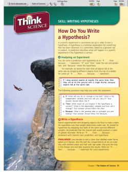 How Do You Write a Hypothesis?