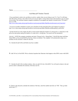 Acid-Base pH Titration Tutorial