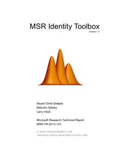 MSR Identity Toolbox