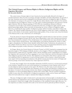 The Colonial Legacy and Human Rights in Mexico