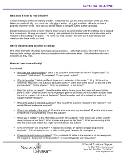 CRITICAL READING