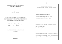 a study of linguistic features of proverbs containing weather terms in