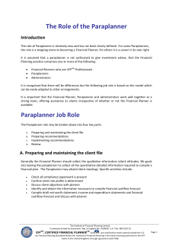 The Role of the Paraplanner
