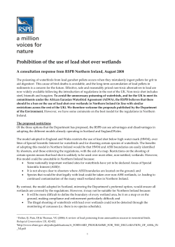 Prohibition of the use of lead shot over wetlands