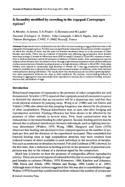 Is fecundity modified by crowding in the copepod