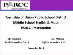 Middle School PARCC Presentation