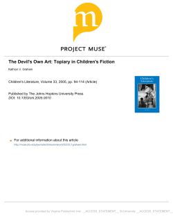 The Devil`s Own Art: Topiary in Children`s Fiction