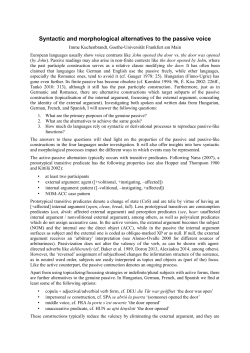 Syntactic and morphological alternatives to the passive voice