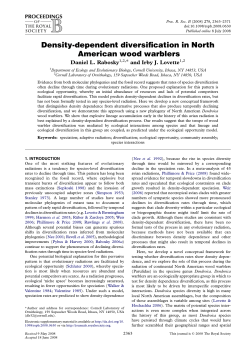 Density-dependent diversification in North American wood warblers