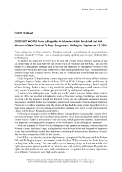 Event reviews - Women`s Studies Association