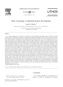 Role of geology in diamond project development