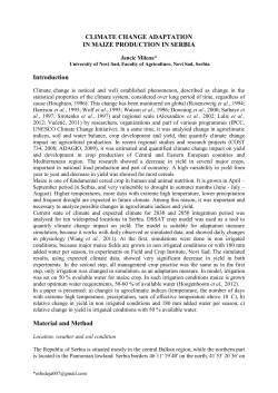 CLIMATE CHANGE ADAPTATION IN MAIZE PRODUCTION IN