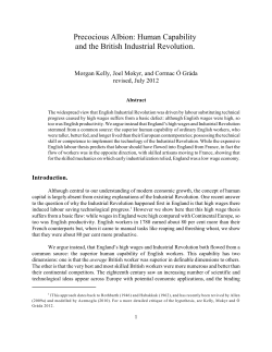 Human Capability and the British Industrial Revolution.