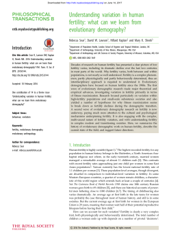 Understanding variation in human fertility