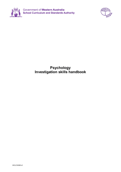 Psychology Investigation skills handbook - SCSA
