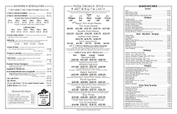 Doreen`s Pizza Menu for Hegewisch 11x17