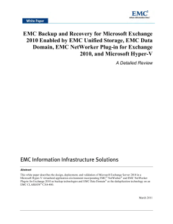 EMC Backup and Recovery for Microsoft Exchange 2010 &ndash; Enabled