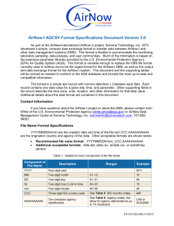AirNow-I AQCSV Format Specifications Document - AirNow-Tech
