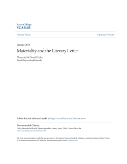 Materiality and the Literary Letter - SCARAB@Bates