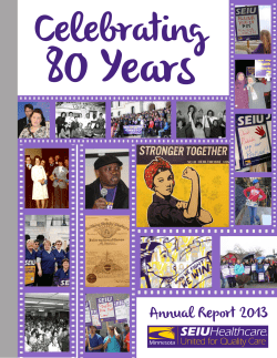 Annual Report 2013 - SEIU Healthcare Minnesota